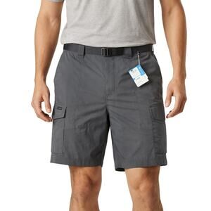 Columbia Kestrel Trail Shorts Mens 40 Gray Omni-Shade Cargo Belted NWT